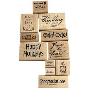 Stampin' Up! 2002 All-Year Cheer I Wood Rubber Stamp Set